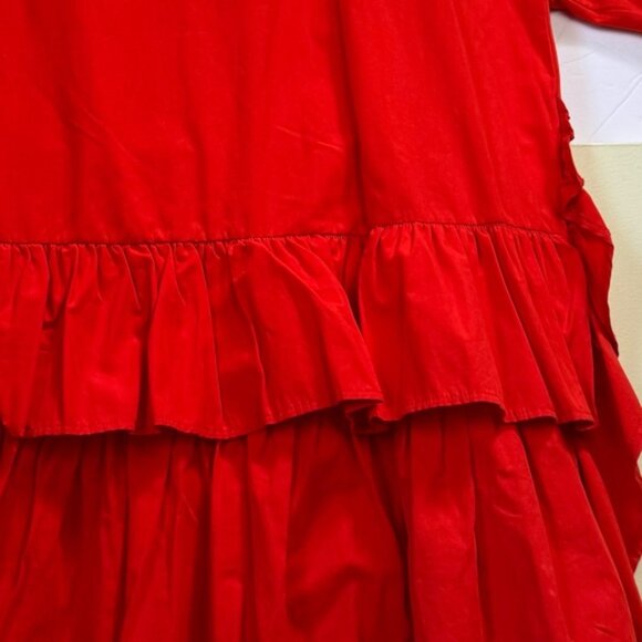 Zara W/B NEW Oversized Poplin Ruffles Dress Lightweight Boxy Tunic Cotton Shift - Picture 14 of 16